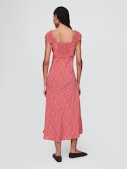 Gap Red Sweetheart Neck Floral Midi Dress - Image 2 of 7