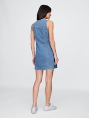 Gap Blue V-Neck Denim Mini Dress - Image 2 of 9