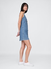 Gap Blue V-Neck Denim Mini Dress - Image 4 of 9