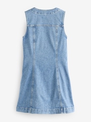 Gap Blue V-Neck Denim Mini Dress - Image 7 of 9