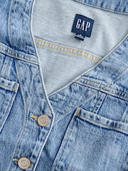 Gap Blue V-Neck Denim Mini Dress - Image 8 of 9