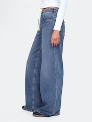 Gap Blue Mid Rise Knit Easy Baggy Jeans - Image 4 of 5