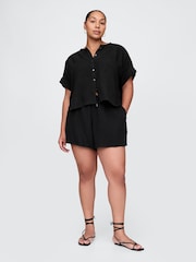 Gap Black 100% Cotton Crinkle Gauze Easy Shorts - Image 5 of 5