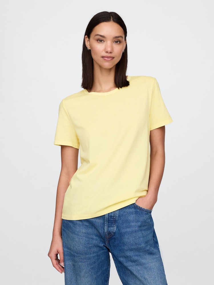 Gap Yellow Crew Neck Vintage Short Sleeve T-Shirt - Image 1 of 4