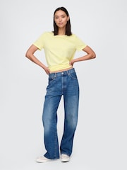 Gap Yellow Crew Neck Vintage Short Sleeve T-Shirt - Image 3 of 4