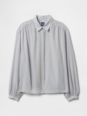 Gap Blue Gingham Relaxed Button-Front Shirt - Image 4 of 5