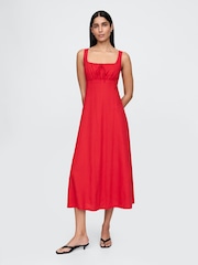 Gap Red Linen-Blend Midi Dress - Image 1 of 5