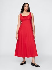 Gap Red Linen-Blend Midi Dress - Image 2 of 5