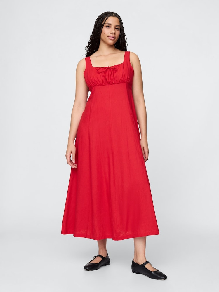 Gap Red Linen-Blend Midi Dress - Image 2 of 5