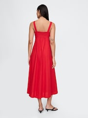 Gap Red Linen-Blend Midi Dress - Image 3 of 5