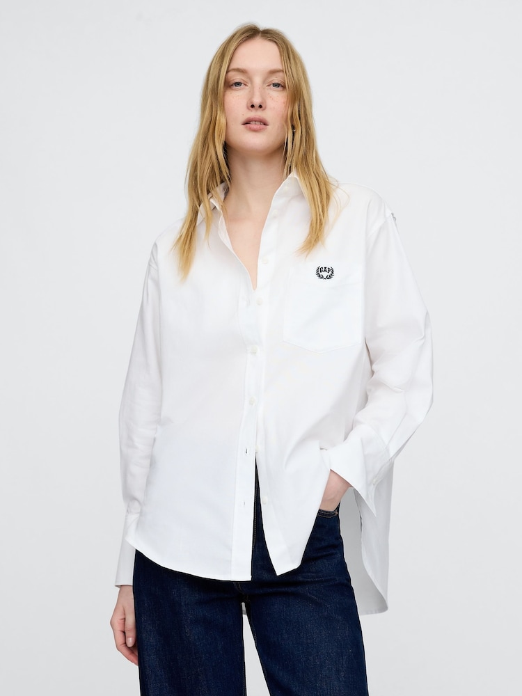 Gap White Oversized Shirt - Image 1 of 4 Gap White Oversized Shirt - Image 1 of 4