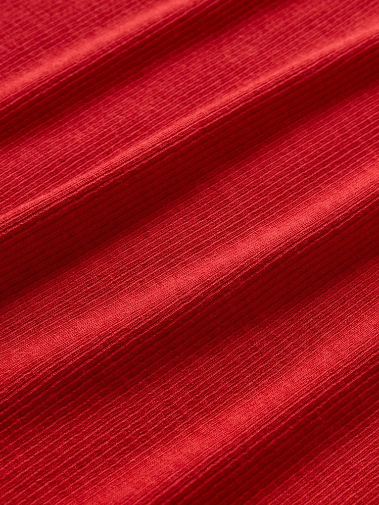 Rood - Gap - Modern geribbeld cropped T-shirt van katoen-modal met korte mouwen - Image 5 of 5