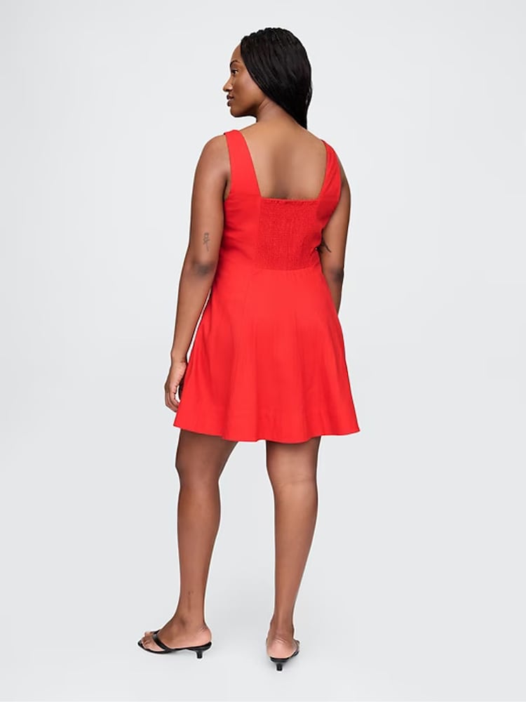 Buy Gap Red Heavyweight Square Neck Linen-Blend Mini Dress from the Next UK online shop Buy Gap Red Heavyweight Square Neck Linen-Blend Mini Dress from the Next UK online shop
