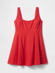 Gap Red Heavyweight Square Neck Linen-Blend Mini Dress - Image 7 of 7