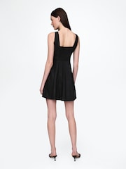Gap Black Heavyweight Square Neck Linen-Blend Mini Dress - Image 2 of 5
