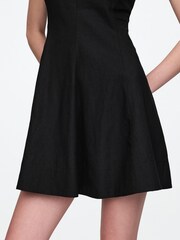 Gap Black Heavyweight Square Neck Linen-Blend Mini Dress - Image 5 of 5