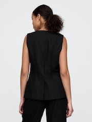 Gap Black Heavyweight Linen Blend Longline Waistcoat - Image 2 of 5