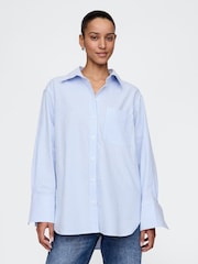 Gap Blue Stripe Oversized Shirt - Image 1 of 5