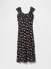 Gap Black Sweetheart Neck Floral Midi Dress - Image 6 of 7