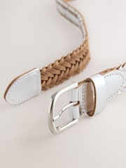 Silver Hand Plaited Leather Belt - Image 2 of 3
