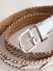 Silver Hand Plaited Leather Belt - Image 3 of 3