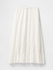 Gap White Cotton Easy Tiered Eyelet Maxi Skirt - Image 4 of 5