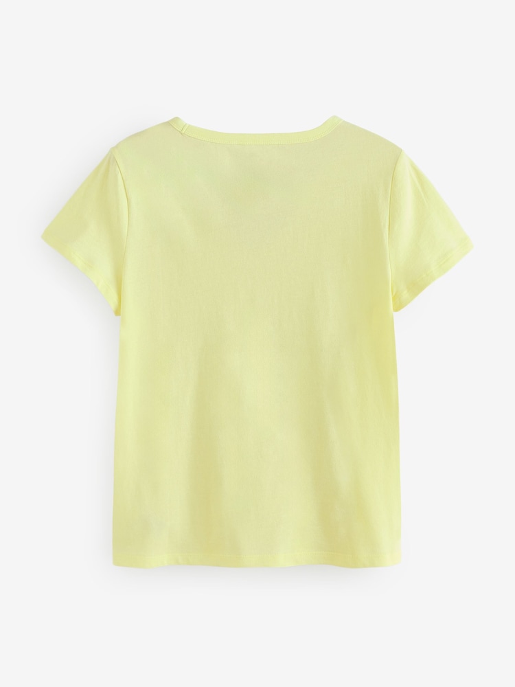 Gap Yellow V-Neck Favourite Cotton Short Sleeve T-Shirt - Image 2 of 4 Gap Yellow V-Neck Favourite Cotton Short Sleeve T-Shirt - Image 2 of 4