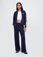 Gap Navy Blue Logo Vintage Fleece-Lined Wide Leg Joggers - Image 2 of 4
