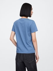 Gap Blue Cotton V-Neck T-Shirt - Image 2 of 5