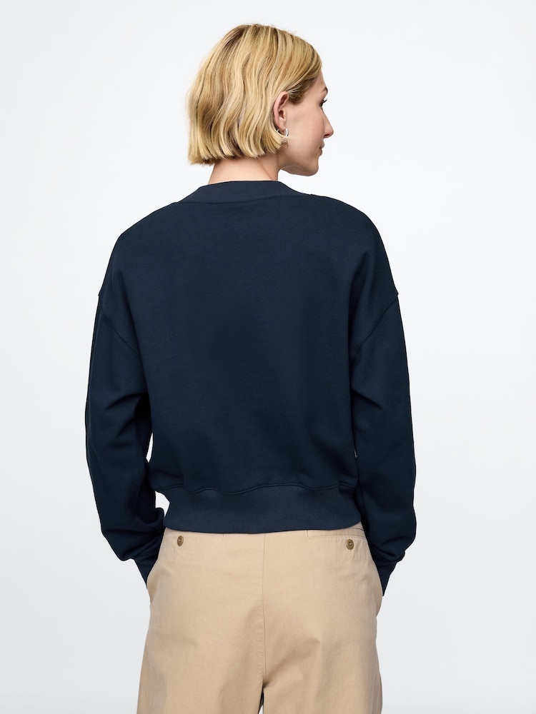 Gap Blue Logo 1969 Crew Neck Cropped Sweatshirt - Image 2 of 4 Gap Blue Logo 1969 Crew Neck Cropped Sweatshirt - Image 2 of 4