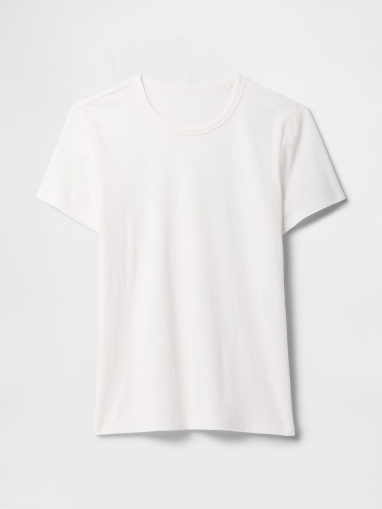 Белый - Хлопковая футболка с короткими рукавами Gap Favourite - Изображение 5 из 5