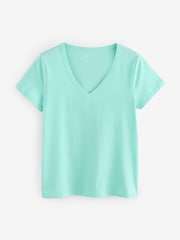 Gap Turqouis Blue V-Neck Favourite Cotton Short Sleeve T-Shirt - Image 1 of 4