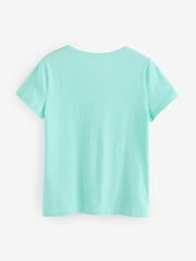 Gap Turqouis Blue V-Neck Favourite Cotton Short Sleeve T-Shirt - Image 2 of 4