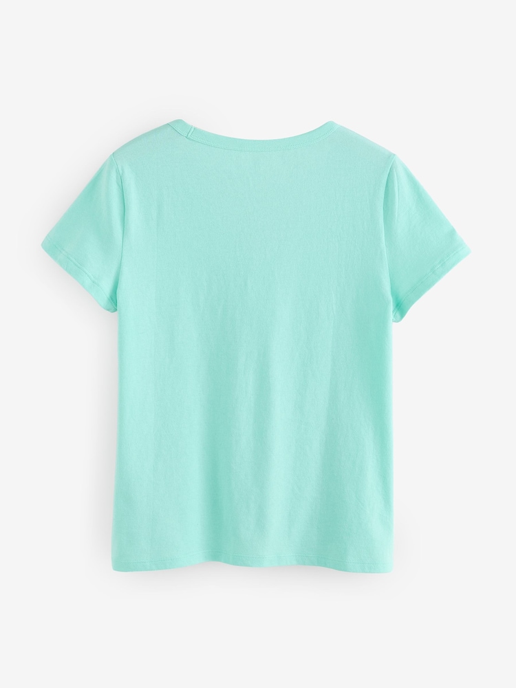 Gap Turqouis Blue V-Neck Favourite Cotton Short Sleeve T-Shirt - Image 2 of 4