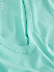 Gap Turqouis Blue V-Neck Favourite Cotton Short Sleeve T-Shirt - Image 4 of 4