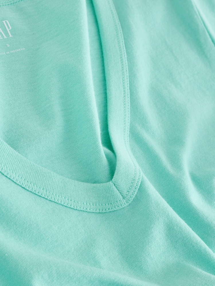 Gap Turqouis Blue V-Neck Favourite Cotton Short Sleeve T-Shirt - Image 4 of 4