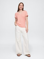 Gap Pink V-Neck Favourite Cotton Short Sleeve T-Shirt - Image 3 of 5