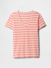 Gap Pink V-Neck Favourite Cotton Short Sleeve T-Shirt - Image 5 of 5