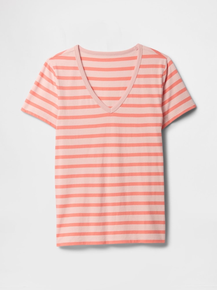 Gap Pink V-Neck Favourite Cotton Short Sleeve T-Shirt - Image 5 of 5