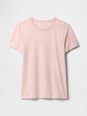 Светло-розовая - Хлопковая футболка с короткими рукавами Gap Favourite - Изображение 4 из 4