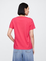Gap Pink V-Neck Favourite Cotton Short Sleeve T-Shirt - Image 2 of 5