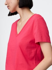 Gap Pink V-Neck Favourite Cotton Short Sleeve T-Shirt - Image 4 of 5