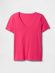 Gap Pink V-Neck Favourite Cotton Short Sleeve T-Shirt - Image 5 of 5