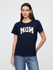 Gap Navy Blue Vintage Mom Logo T-Shirt - Image 1 of 5