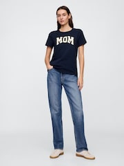 Gap Navy Blue Vintage Mom Logo T-Shirt - Image 3 of 5