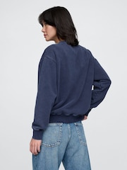 Gap Navy Blue Vintage Soft French Terry Logo Sweatshirt - Image 2 of 5