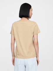 Бежевый - Хлопковая футболка с короткими рукавами Gap Favourite - Изображение 2 из 5