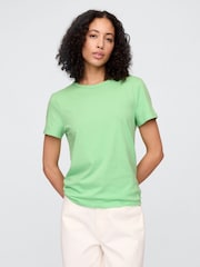 Зеленый - Хлопковая футболка с короткими рукавами Gap Favourite - Изображение 1 из 5