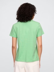 Зеленый - Хлопковая футболка с короткими рукавами Gap Favourite - Изображение 2 из 5