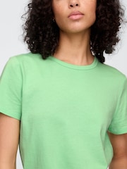 Зеленый - Хлопковая футболка с короткими рукавами Gap Favourite - Изображение 4 из 5